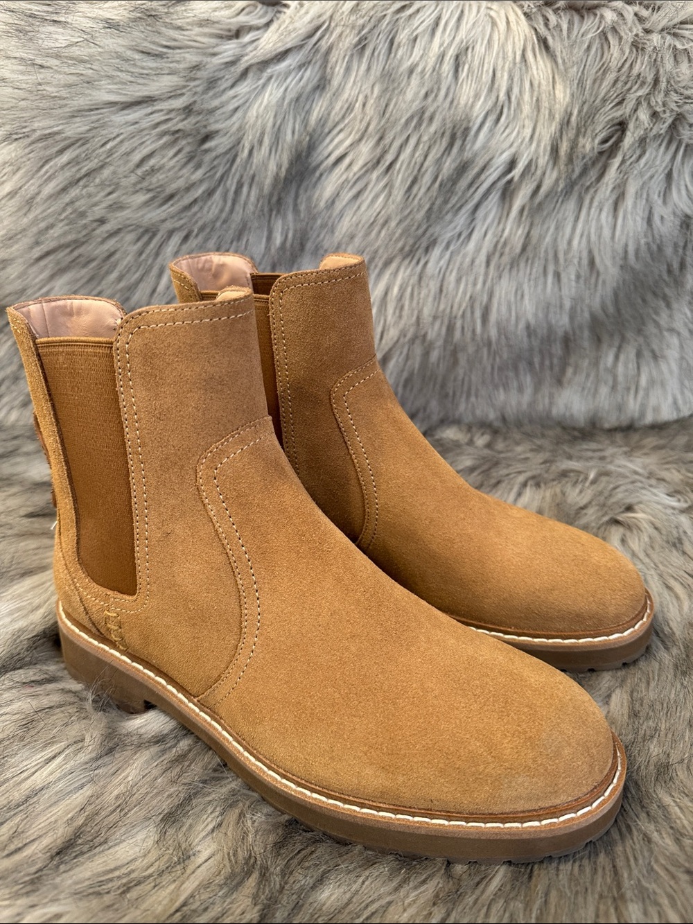 Cole Haan Chestnut Suede Chelsea Booties Size 8.5B - Picture 11 of 11